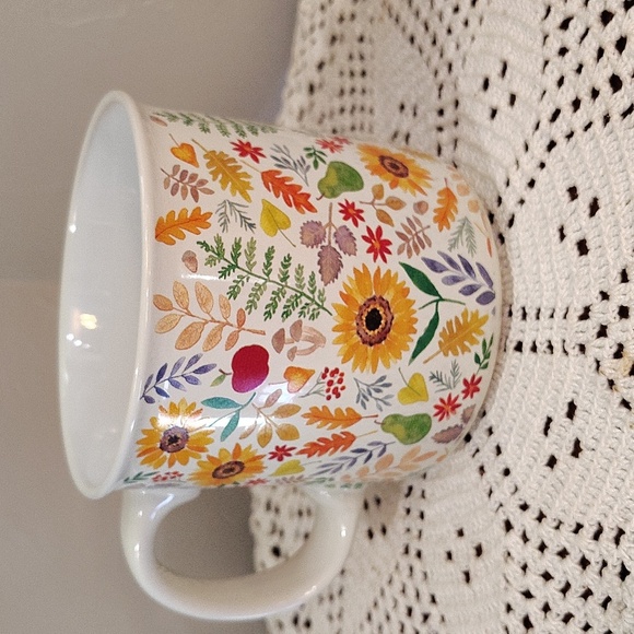 Artist Casey Krimmel Nature Floral Mug 20 Oz Sunflowers Leaves Mushrooms 2022 - Picture 3 of 7